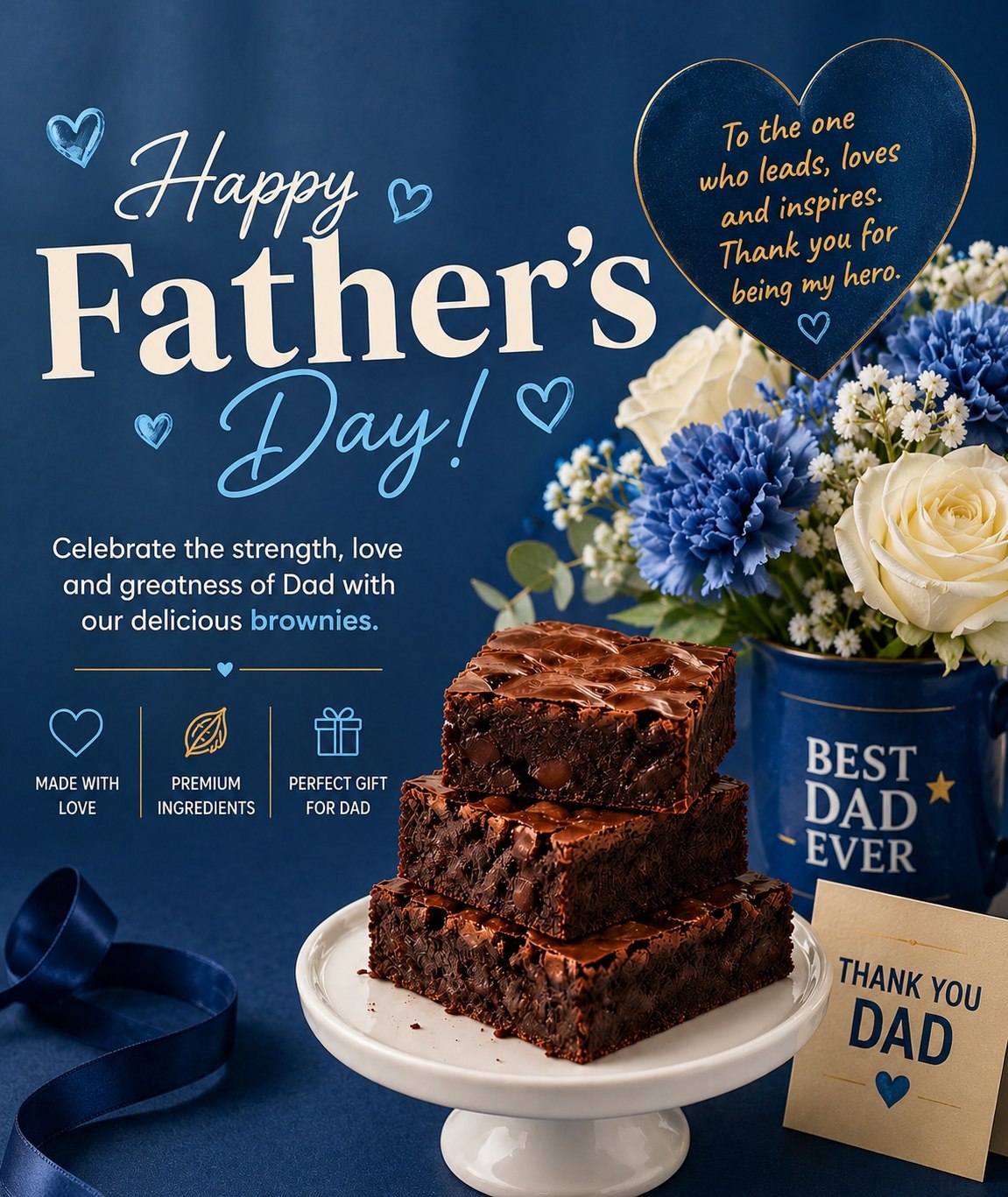 Chocolate Brownie For Father's Day